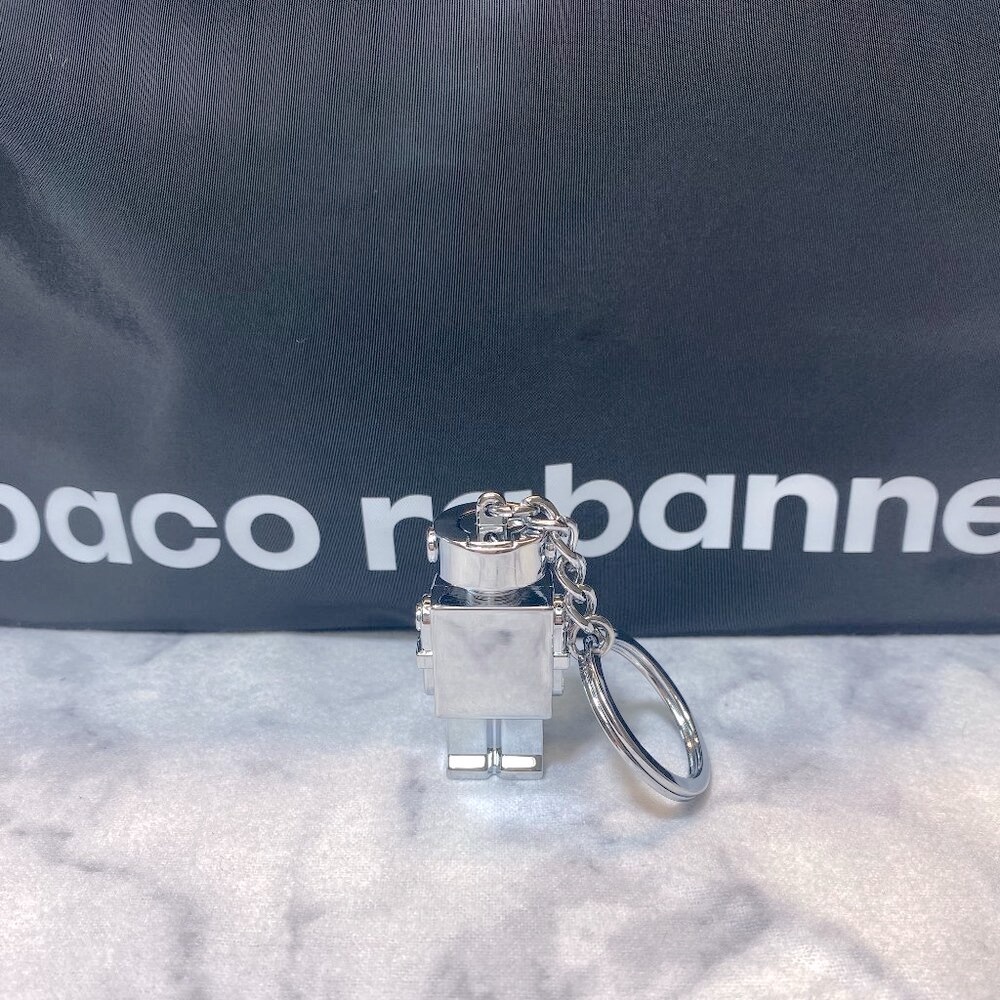Paco Rabanne Phantom Travel Kit-Black Reversible Pouch&Key Chain Set-2pc-NEW - Picture 4 of 14